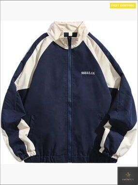 Unisex Varsity Jacket Letter Print Bomber Coat Y2k Streetwear Windbreaker